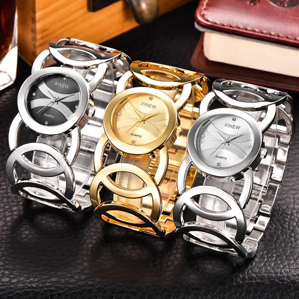 Women's Wide Bracelet Quartz Watches