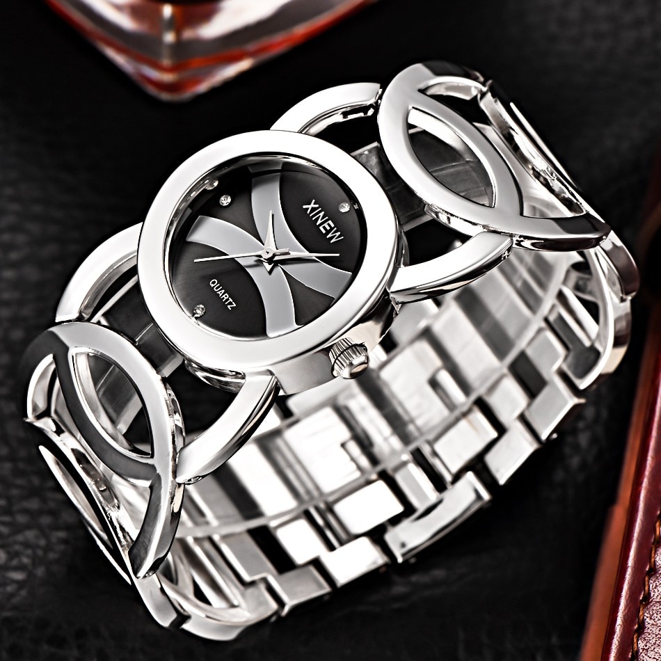 Women's Wide Bracelet Quartz Watches