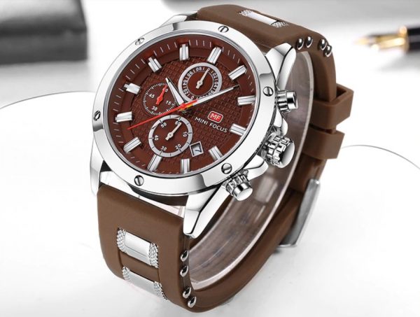 Men's Silicone and Stainless Steel Bracelet Watches - Image 3