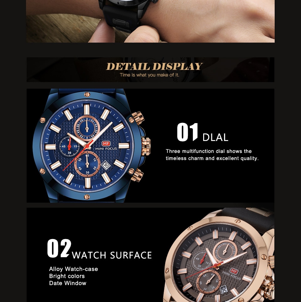 Men's Silicone and Stainless Steel Bracelet Watches