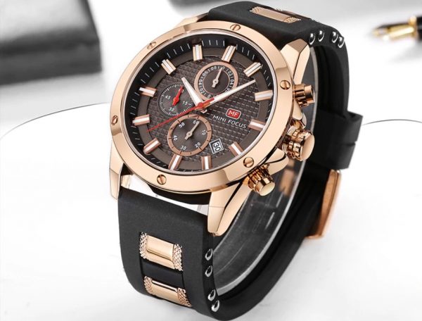 Men's Silicone and Stainless Steel Bracelet Watches - Image 5