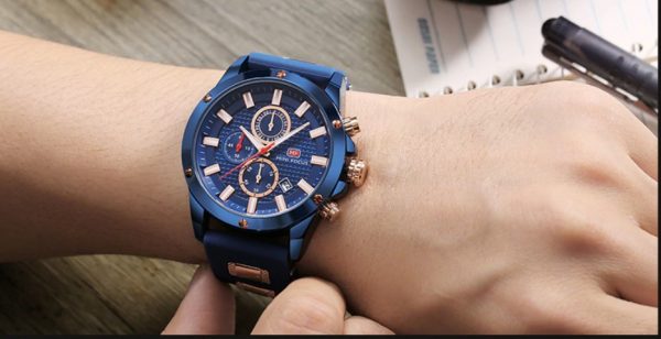 Men's Silicone and Stainless Steel Bracelet Watches - Image 9