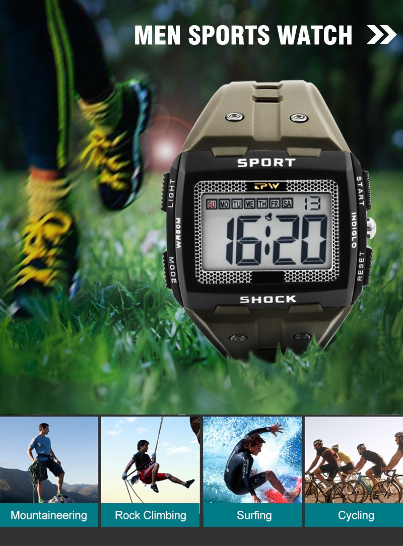 Men's 5ATM Waterproof Sports Watches