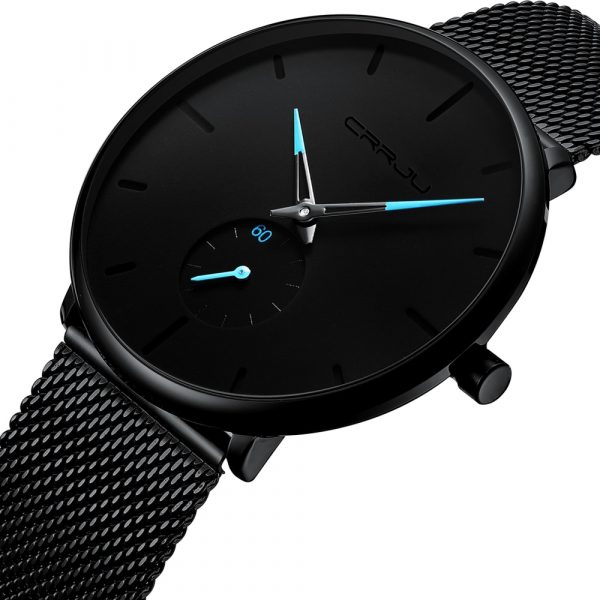 Men's Classic Style Black Steel Watch