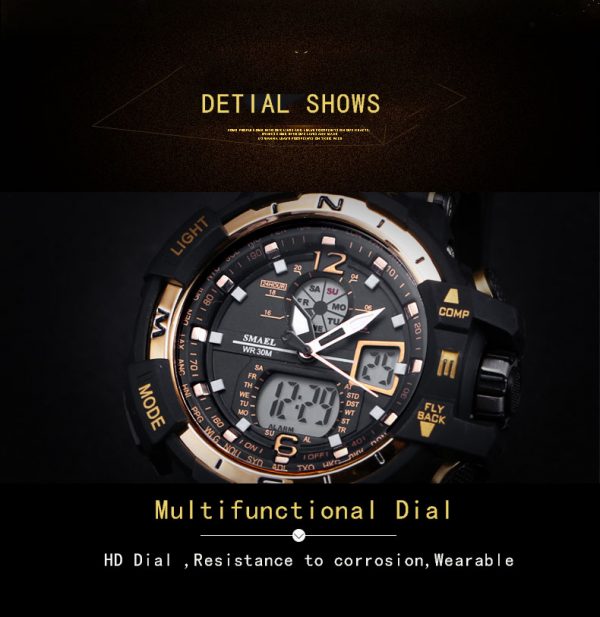 Digital Quartz Sports Watches With Dual Display for Men - Image 4