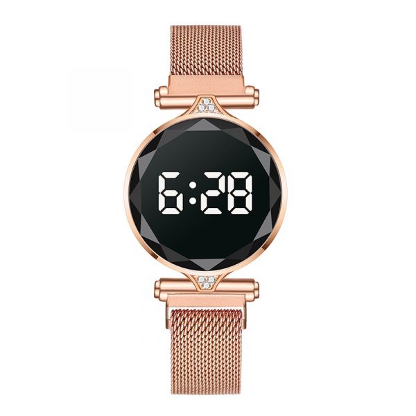 Women's Geometric Mesh Band Digital Watch