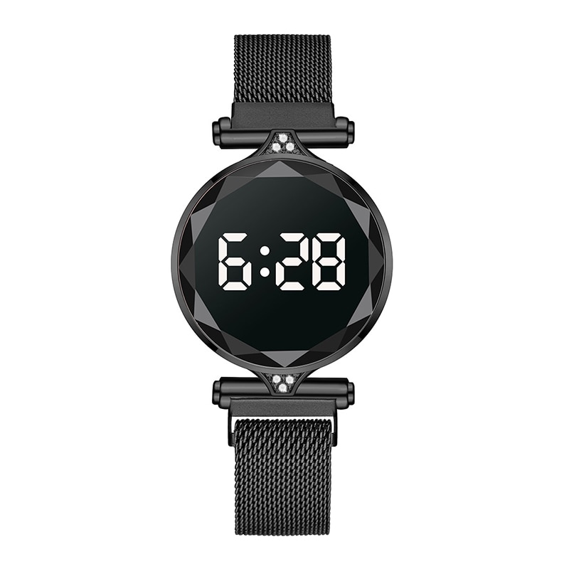 Women's Geometric Mesh Band Digital Watch